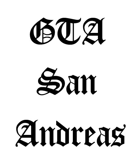 Шрифт из игры ГТА Сан Андреас для ГТА Сан Андреас
