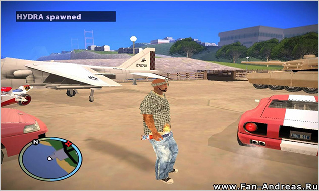 При использовании Car Spawner для GTA San Andreas в левом верхнем углу экрана появляются уведомления о доставленном к игроку транспорте