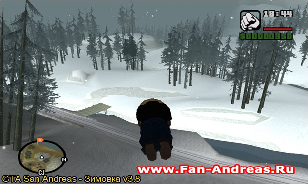 Mod Pack RC8 - Snow Andreas (Зимовка) v3.8. Возможность Си-Джея летать по воздуху.